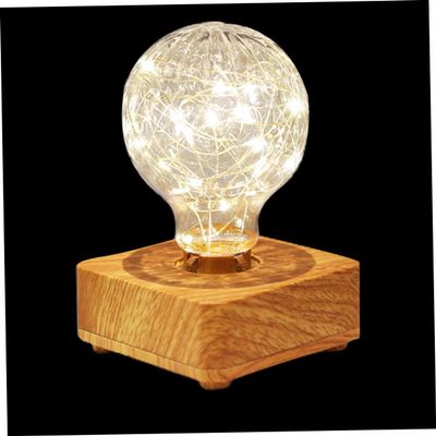 Angoily Led Wooden USB Desk Lamp Decorative Night Light for Bedroom Rechargeable Table Lamp Warm Light for Home Decor Study and Relaxation