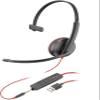 Poly Blackwire 3215 Monaural USB-A Headset - Mono - Mini-phone (3.5mm), USB Type A - Wired - 32 Ohm - 20 Hz to 20 kHz - On-ear, Over-the-head - Monaural - Supra-aural - 7.45 ft Cable - Noise Cancellin view 1