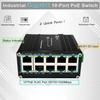 Industrial Gigabit 10-Port 802.3at PoE Switch, 20Gbps Ethernet Switch Supporting DIN-Rail, 48~57VDC Input view 2