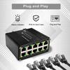 Industrial Gigabit 10-Port 802.3at PoE Switch, 20Gbps Ethernet Switch Supporting DIN-Rail, 48~57VDC Input view 4