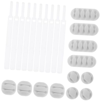Homoyoyo 26pcs Desktop Wire Clips Organizers Cable Holders Self-Adhesive Clips Cord Management