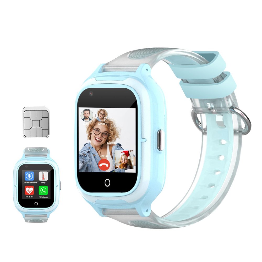 LogHog Kids Smart Watch Boys Girls 4G Tmobile Wi-Fi SIM Card Included Kids Smart Watches with Heartrate Temperature Pedometer Activity Tracker 2-Way Call Video Calling Whatsapp Line