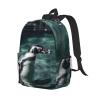 BTCOWZRV Penguin in Water Print Backpack for Women Men Lightweight Laptop Backpacks Travel Laptop Bag Casual Daypack view 2