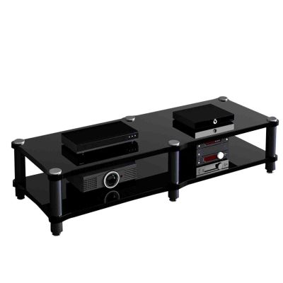 Cinema Audio Equipment Bracket Professional Amplifier Bracket Home Audio Bracket Luxurious and Beautiful Structure is Solid Do not Hurt The Equipment (Color : Black, Size : 120 * 48 * 37cm)