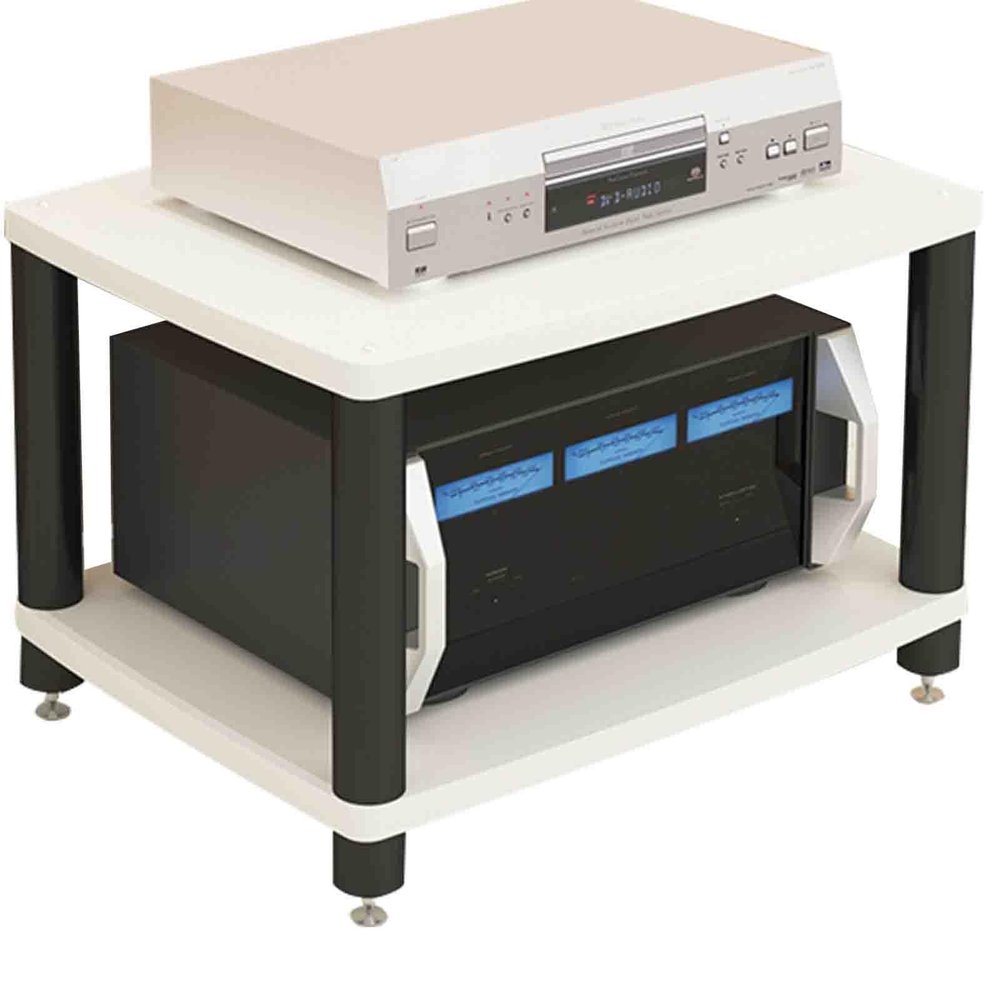 Cinema Audio Equipment Rack Professional Amplifier Stand Multi-Functional Multi-Layer Audio Stand Strong Structure Easy to Clean Long Service Life (Color : White, Size : 2st Floor)
