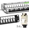 AMPCOM 24-Port 1U CAT6A Tool Free Keystone Patch Panel, 19" Metal Rackmount with 24pcs STP CAT6A Self-Lock Type Keystone Jacks No Punch Down Required view 1