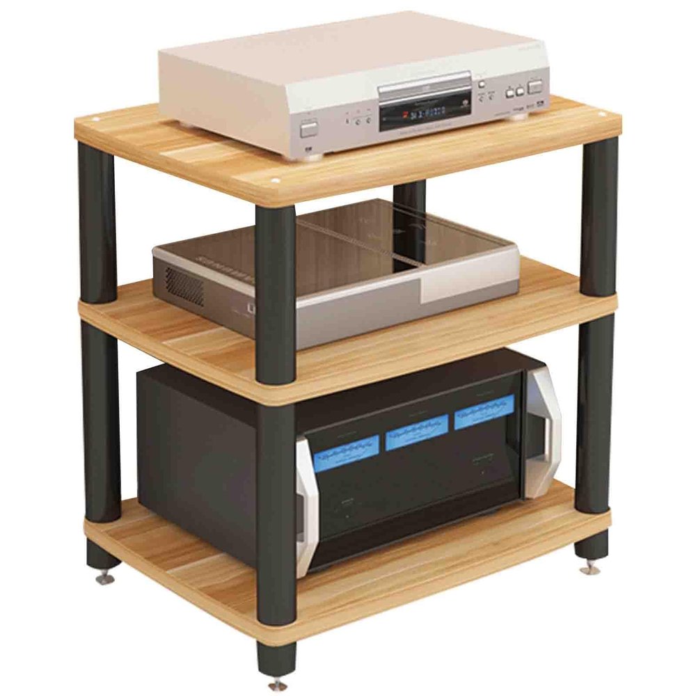 Cinema Audio Equipment Stands Multi-Functional Professional Amplifier Stands Home Audio Stands Multi-Layer Design Sturdy Structure Doesn't Hurt The Equipment Good Heat Dissipation (Color : Wood Colou