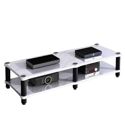 Cinema Audio Equipment Bracket Professional Amplifier Bracket Home Audio Bracket Multi-Layer Design Do not Hurt The Equipment Strong Support Wide Range of uses (Color : White, Size : 120 * 48 * 37cm)