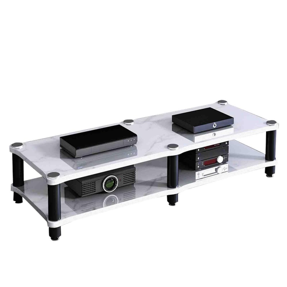 Cinema Audio Equipment Bracket Professional Amplifier Bracket Home Audio Bracket Multi-Layer Design Do not Hurt The Equipment Strong Support Wide Range of uses (Color : White, Size : 120 * 48 * 37cm)
