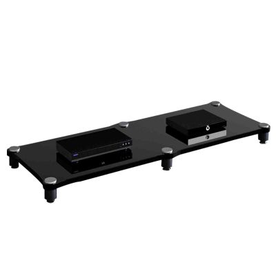 Cinema Audio Equipment Bracket Professional Amplifier Bracket Home Audio Bracket Luxurious and Beautiful Structure is Solid Do not Hurt The Equipment (Color : Black, Size : 120 * 48 * 10cm)
