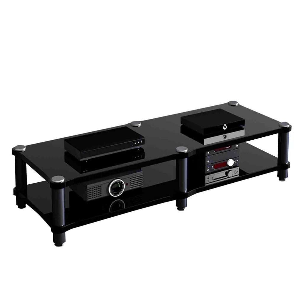 Cinema Audio Equipment Bracket Professional Amplifier Bracket Home Audio Bracket Multi-Layer Design Do not Hurt The Equipment Strong Support Wide Range of uses (Color : Black, Size : 120 * 48 * 37cm)