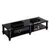 Cinema Audio Equipment Bracket Professional Amplifier Bracket Home Audio Bracket Multi-Layer Design Do not Hurt The Equipment Strong Support Wide Range of uses (Color : Black, Size : 120 * 48 * 37cm) view 1