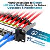 AMPCOM 24-Port 1U CAT6 Tool Free Keystone Patch Panel, 19" Metal Rackmount with 24pcs Black STP CAT6 Self-Lock Type Keystone Jacks No Punch Down Required view 3