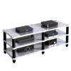 Cinema Audio Equipment Bracket Professional Amplifier Bracket Home Audio Bracket Multi-Layer Design Do not Hurt The Equipment Strong Support Wide Range of uses (Color : White, Size : 120 * 48 * 54cm) view 1