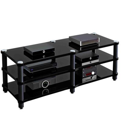 Cinema Audio Equipment Bracket Professional Amplifier Bracket Home Audio Bracket Multi-Layer Design Do not Hurt The Equipment Strong Support Wide Range of uses (Color : Black, Size : 120 * 48 * 54cm)