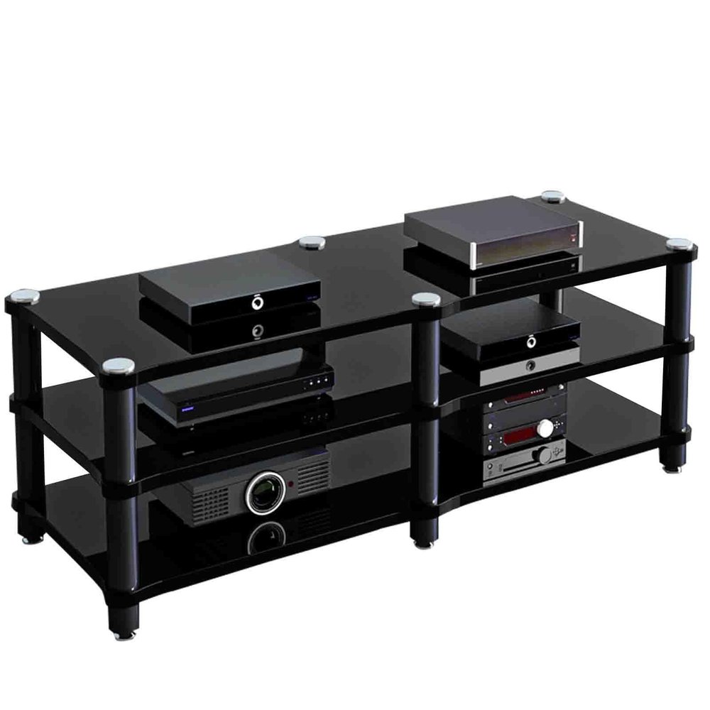 Cinema Audio Equipment Bracket Professional Amplifier Bracket Home Audio Bracket Multi-Layer Design Do not Hurt The Equipment Strong Support Wide Range of uses (Color : Black, Size : 120 * 48 * 54cm)