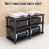 Cinema Audio Equipment Stands Multi-Functional Professional Amplifier Stands Home Audio Stands Multi-Layer Design Sturdy Structure Doesn't Hurt The Equipment Good Heat Dissipation (Color : Wood Colou view 2