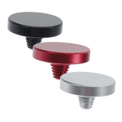 DOITOOL 3pcs Aluminum Alloy Flat Shutter Release Buttons for Camera Durable for Enhanced Grip and Reduced Shake Red Silver Black