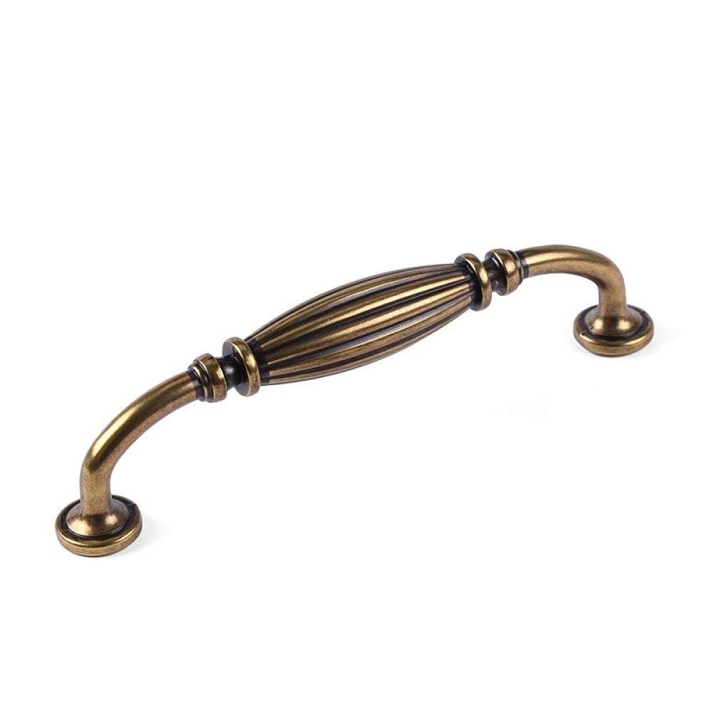 ECOLFE Antique Cabinet Drawer Handles, 2Pcs Zinc Alloy Wardrobe Door Handle Cupboard Tv Cabinet Drawer Golden Solid Handle Furniture Hardware, Bronze