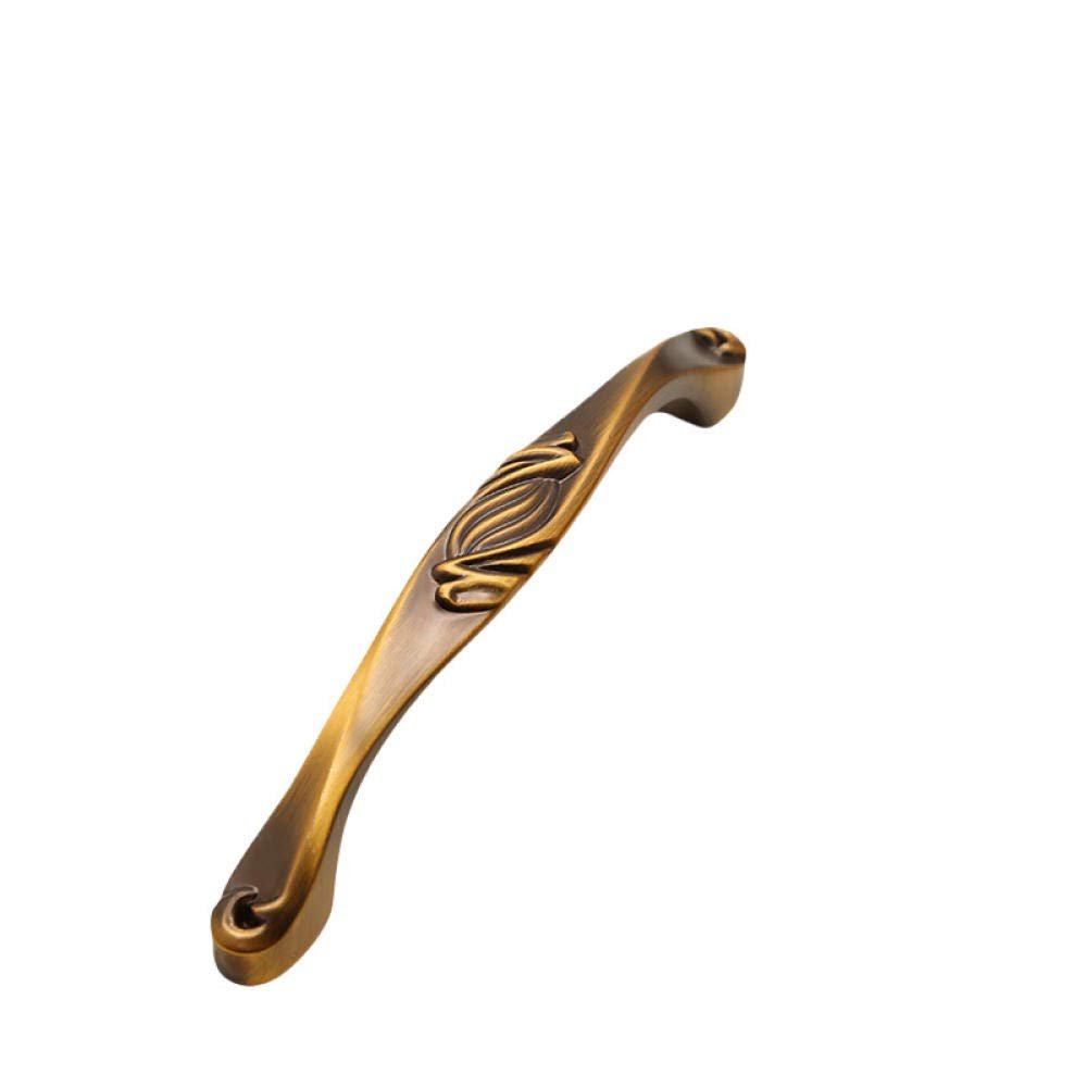 ECOLFE Antique Cabinet Drawer Handles, 2Pcs Antique Copper Handle Retro Cabinet Door Yellow Bronze Handle Drawer Cupboard Closet Handle 96Mm (Color : 128mm)