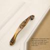 ECOLFE Antique Cabinet Drawer Handles, 2Pcs Antique Copper Handle Retro Cabinet Door Yellow Bronze Handle Drawer Cupboard Closet Handle 96Mm (Color : 128mm) view 2