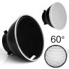 7inch 18cm Standard Reflector Diffuser with Degree Honeycomb Grid, Compatible with Bowens Mount Studio Light Strobe Flash (Standard Reflector+60x Honeycomb Grid +White Standard Reflector Cloth) view 2