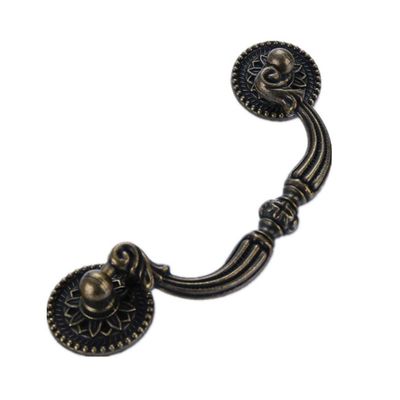 Antique Cabinet Drawer Handles, 2Pcs Retro Zinc Alloy Handle Cabinet Drawer Ring Handle Door Cabinet Double Hole Shoe Cabinet Double Seat Handle 2 (Color : 2)