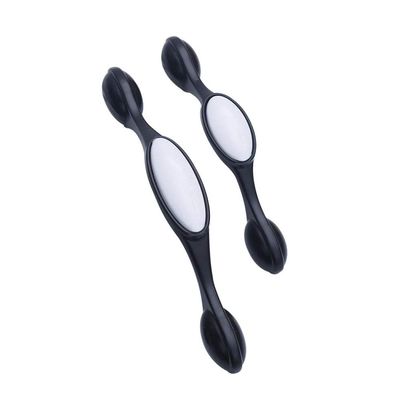Antique Cabinet Drawer Handles, 2Pcs Aluminum Alloy Black and White Handle Wine Cabinet Door Wardrobe Door Drawer Cupboard Door Handle 96 Asian Black (Color : 128 Black)