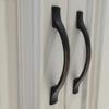 Antique Cabinet Drawer Handles, 2Pcs Black Solid Zinc Alloy Wardrobe Door Cabinet Home Improvement Hardware Accessories Handle 96Mm (Color : 96mm) view 4