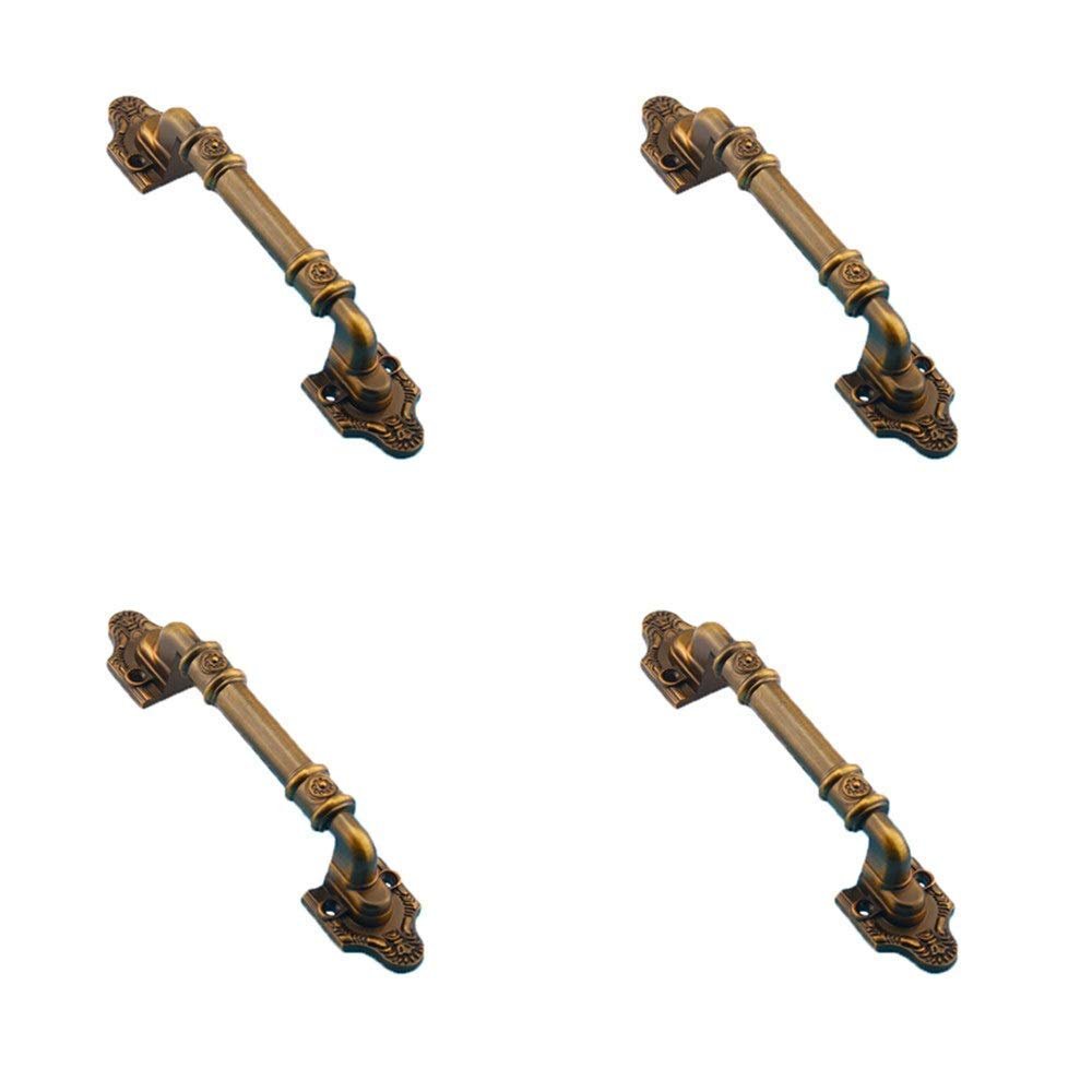antique cabinet drawer handles, 4 Pack Large Antique Bronze/Brass Zinc Alloy Metal s Gate Pulls Vintage European Classical Rustic Metal Pull Handles Gate Handles Hardware Set Furniture Wardrobe Drawer