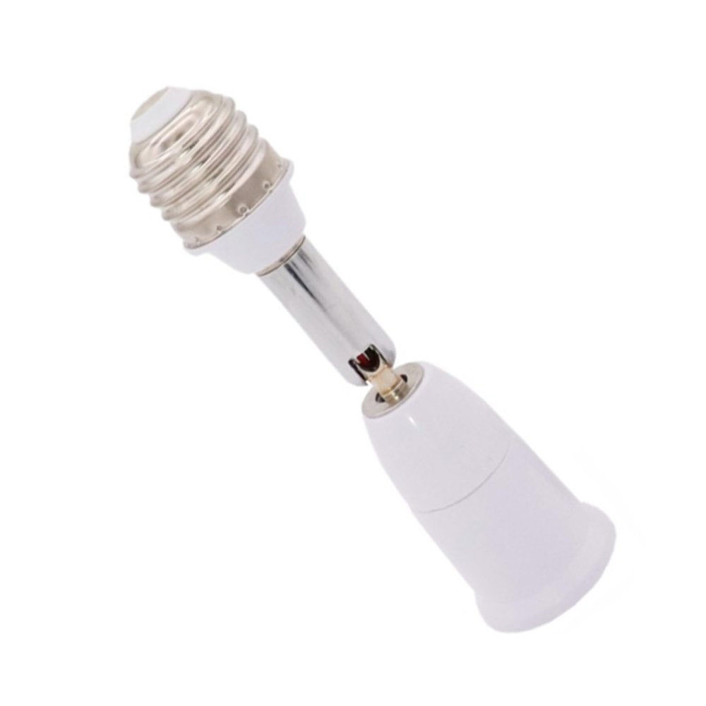 MAMA'S PEARL Universal E27 to E27 Lengthened Lamp Base 180 Degree Rotation Tube LED Light Bulb Extension Lamp Holder Head Conversion Socket