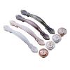 Antique Cabinet Drawer Handles, 5 Pieces European Zinc Alloy Drawer Knobs Kitchen Cupboard Handles Door Pulls White Black Furniture Handle Hardware, Internal Lever Handl (Color : Ac S) view 1