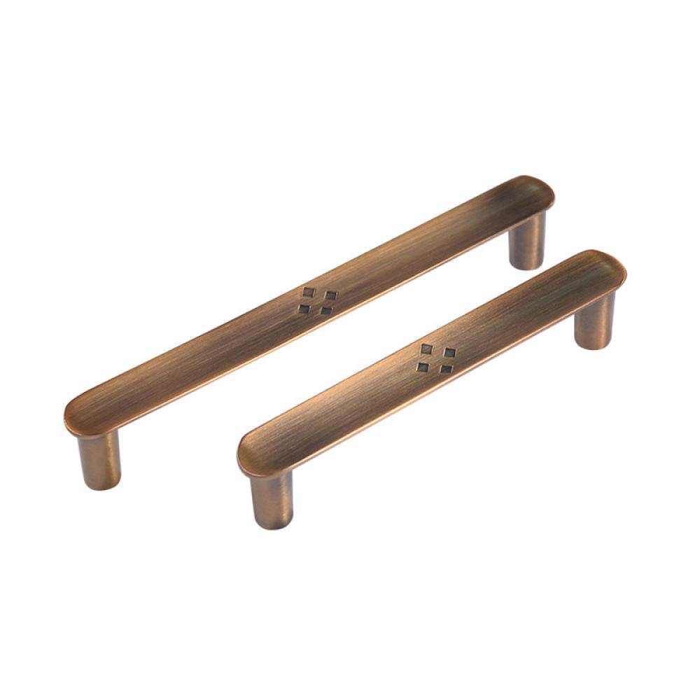 Antique Cabinet Drawer Handles, 2Pcs Wardrobe Handle Door Golden Brushed Wine Cabinet Cabinet Furniture Hardware 128Mm (Color : 128mm)
