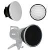 7inch 18cm Standard Reflector Diffuser with Degree Honeycomb Grid, Compatible with Bowens Mount Studio Light Strobe Flash (Standard Reflector+40x Honeycomb Grid+White Standard Reflector Cloth) view 1