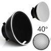 7inch 18cm Standard Reflector Diffuser with Degree Honeycomb Grid, Compatible with Bowens Mount Studio Light Strobe Flash (Standard Reflector+40x Honeycomb Grid+White Standard Reflector Cloth) view 2