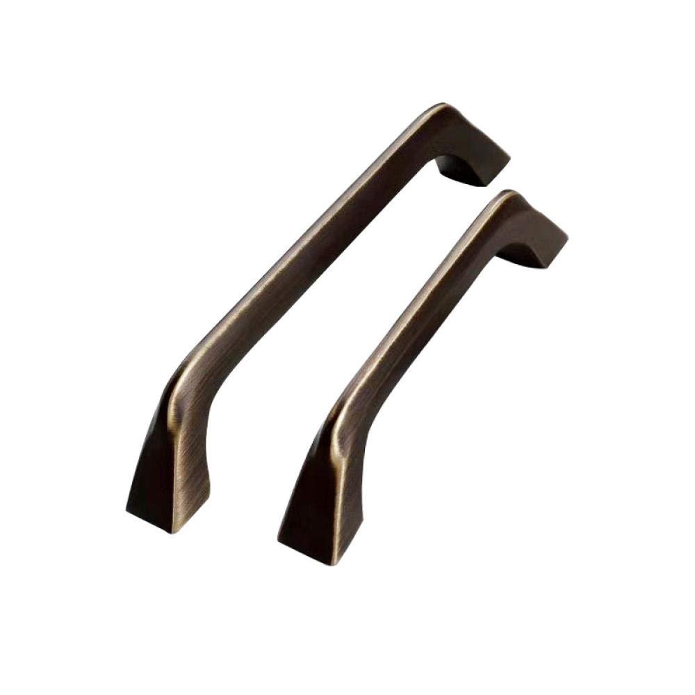 Antique Cabinet Drawer Handles, Wardrobe 2Pcs Pure Copper Handle Gold Copper Color Cabinet Wardrobe Handle 96Mm (Color : 1 128mm)