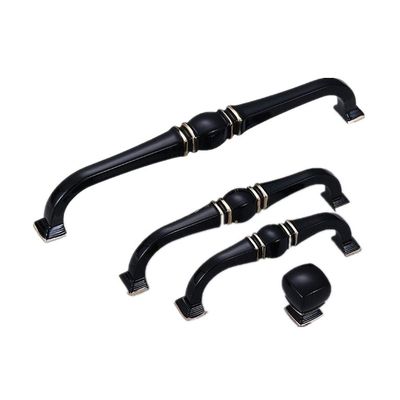 Antique Cabinet Drawer Handles, 2Pcs Kitchen Knob and Handle Zinc Alloy Wardrobe Drawer Pulls Black Jewelry Armoire Home Improvement Hardware 96Mm (Color : 192mm)