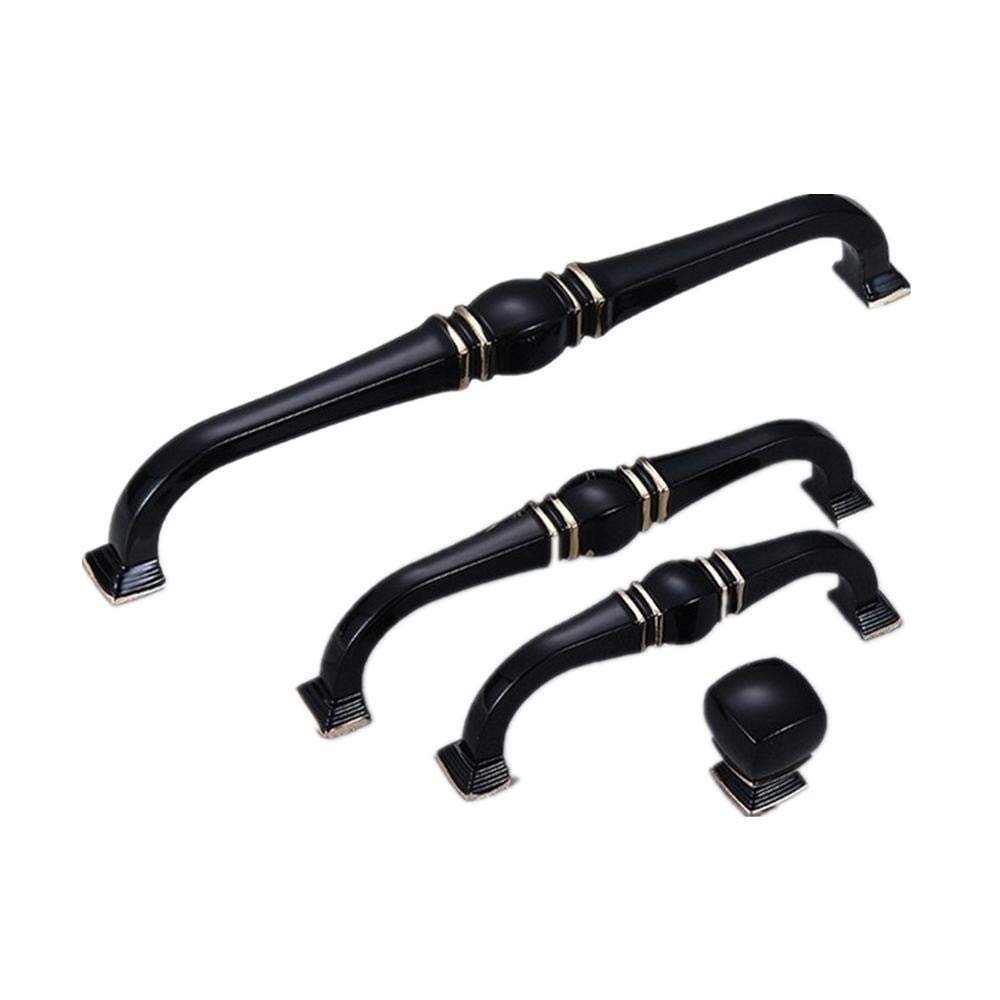 Antique Cabinet Drawer Handles, 2Pcs Kitchen Knob and Handle Zinc Alloy Wardrobe Drawer Pulls Black Jewelry Armoire Home Improvement Hardware 96Mm (Color : 192mm)