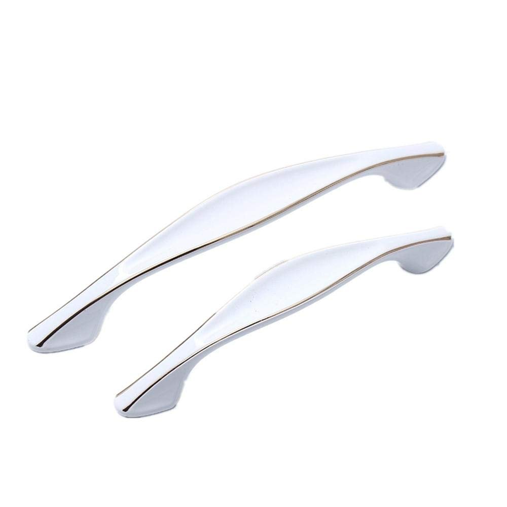 Antique Cabinet Drawer Handles, 2Pcs Hardware Indoor Curved Handle Door Handle Solid Base Cabinet Handle 96 Coffee (Color : 128 Fuji White)