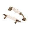 Antique Cabinet Drawer Handles, 2pcs Modern Style Retro Marble Ceramic Handle for Kitchen Cupboards Cabinet Door knobs Drawer Pulls (Color : B:Pitch of Holes 128mm) view 3