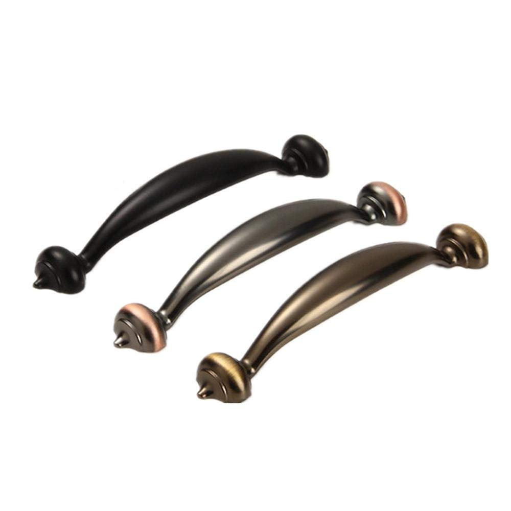 Antique Cabinet Drawer Handles, 2Pcs Zinc Alloy Furniture Door Handle Drawer Cupboard Closet Door Handle Cupboard Handle Matte Black 96Mm (Color : Green Coffee 128mm)