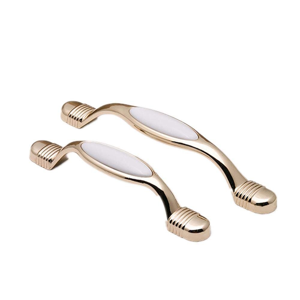 Antique Cabinet Drawer Handles, 2Pcs Zinc Alloy Ceramic Handle Door Handle Closet Cabinet Drawer Hardware Handle 96 Gray + Blue (Color : 96 Gold+White)