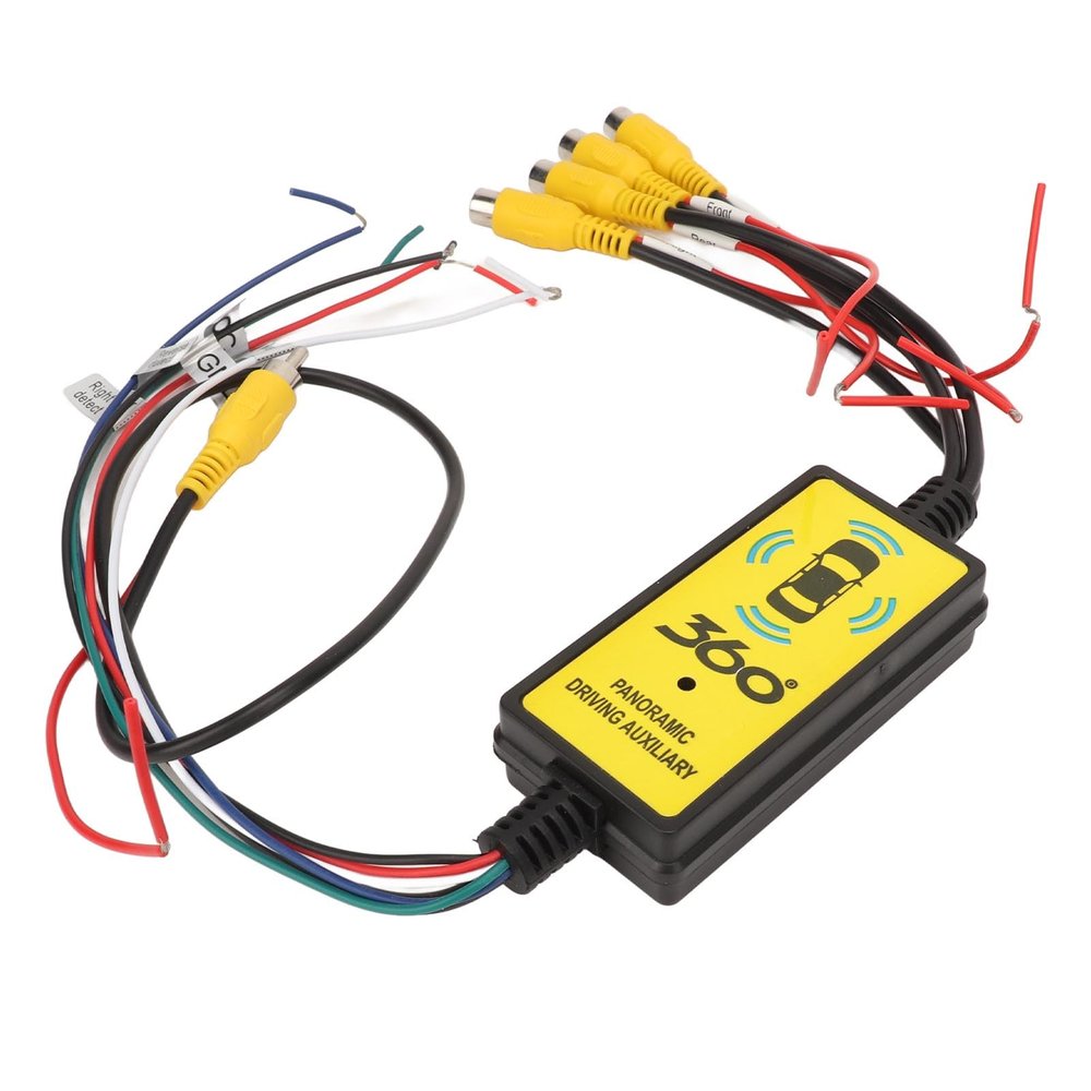 Asixxsix Video Switcher, Intelligent Car Video Switcher Easy Installation Multi Input Car Video Switcher Converter 4 Input 1 Output Switch Video System Auto Parts with Remote Control