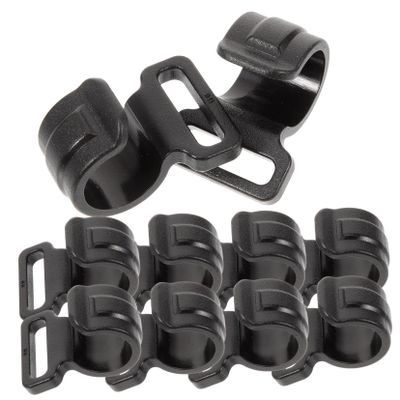 balacoo 10pcs Plastic Hook Connection Hooks Tent Pole Clips Plastic Hanger Clothes Hanger High Strength Camping Hooks Hanging Hooks Portable Tent Pole Hooks Awning It Can Move Bracket Rod, 2x1.9cm