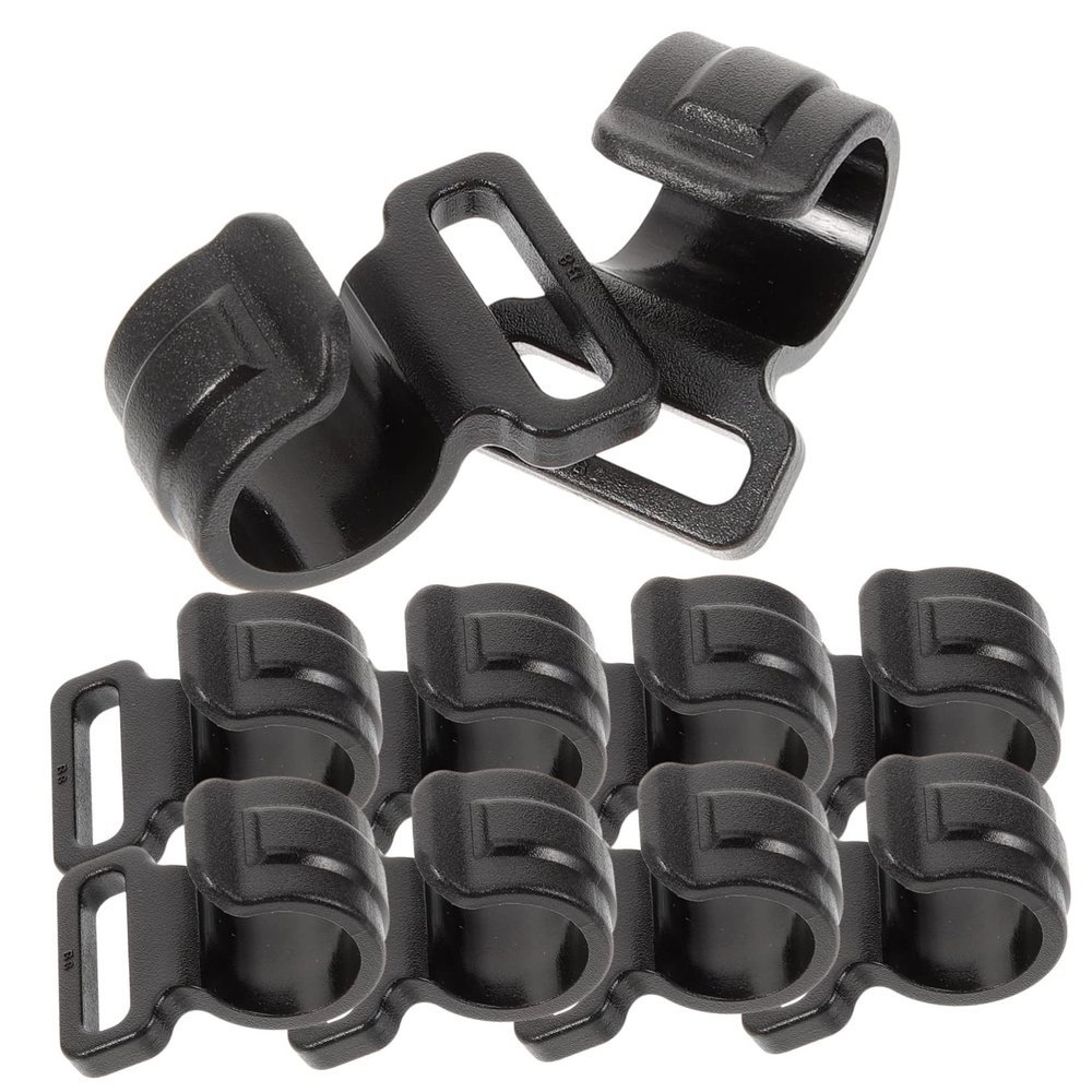 balacoo 10pcs Plastic Hook Connection Hooks Tent Pole Clips Plastic Hanger Clothes Hanger High Strength Camping Hooks Hanging Hooks Portable Tent Pole Hooks Awning It Can Move Bracket Rod, 2x1.9cm