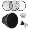 7inch 18cm Standard Reflector Diffuser Lamp Shade with 20/40/60 Degree Honeycomb Grid, Compatible with Bowens Mount Studio Flash Studio Strobe Light Monolight view 1