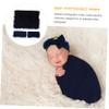 Hemobllo 1set Newborn Photography Props Swaddle Blanket Headband Floor Blanket for Boys Girls for Commemorative Activities Photoshoots view 2