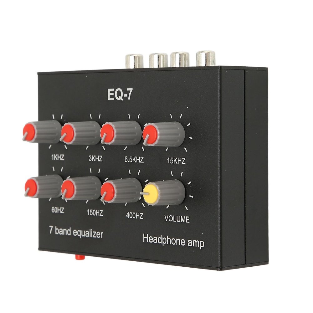 7 Band Dual Channel Digital Equalizer, Car Sound System with 12dB High Bass Adjustment, Output Input