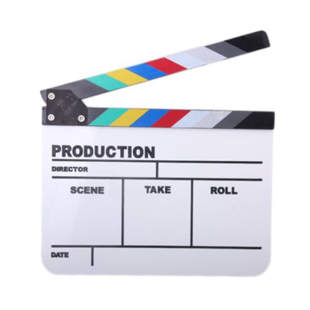 GRIRIW Slate for Tv/Film/Movie English Version Clapper Clapperboard Movie Clap-Stick Acrylic