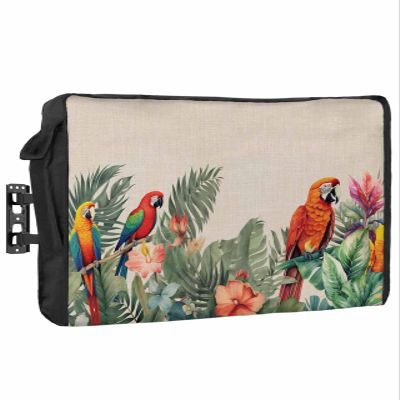 Tropical Floral Waterproof Outdoor TV Cover 70-72 Inch Weatherproof, Outside Television Cover TV Screen Protector with Remote Control Pocket, Palm Leaves Rustic Chic Green Plant Bird